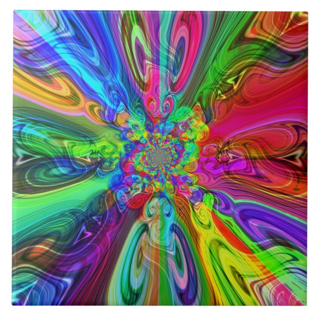 Cerâmica Azulejo de explosões de espectro de cores (Frente)