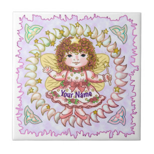 Cerâmica azulejo de Fada rosa