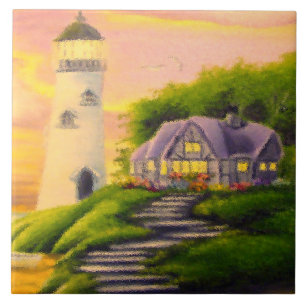 Cerâmica azulejo de farol
