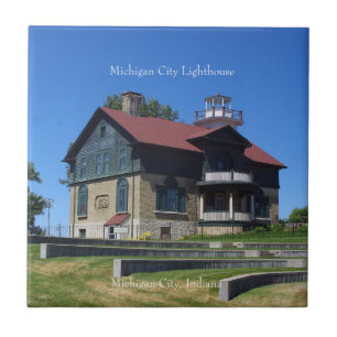 Cerâmica azulejo de Farol da Cidade de Michigan