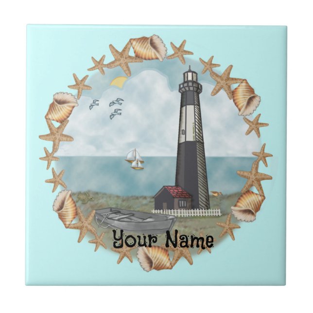 Cerâmica Azulejo de Farol da Georgia (Frente)
