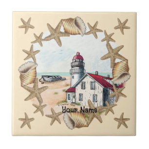 Cerâmica Azulejo de farol de Seashell