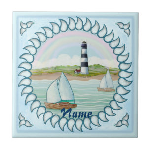Cerâmica Azulejo de farol de veleiros