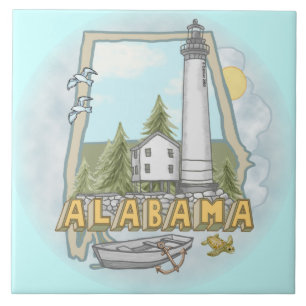 Cerâmica azulejo de Farol do Alabama