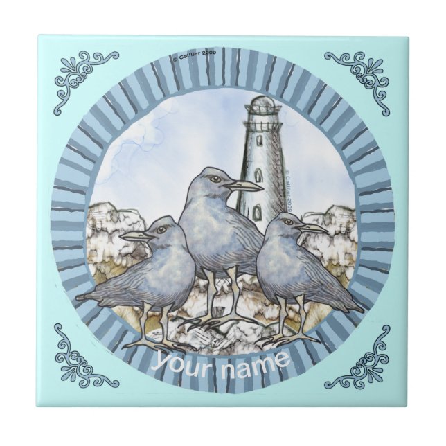 Cerâmica Azulejo de farol guia (Frente)