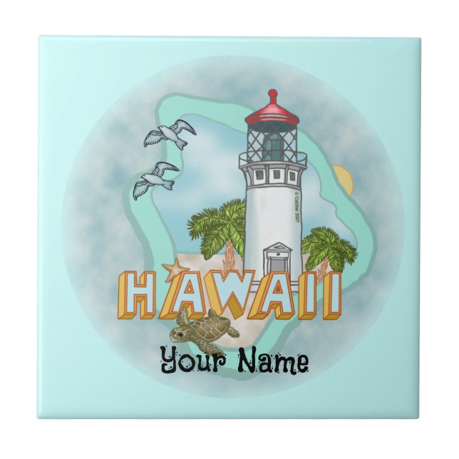 Cerâmica Azulejo de Farol Hawaii (Frente)