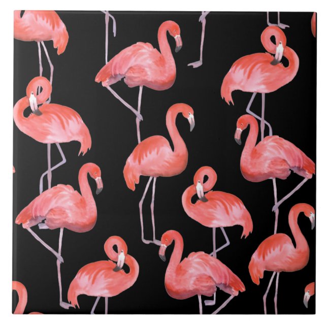 Cerâmica Azulejo de Flamingos (Frente)