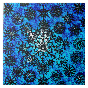 Cerâmica Azulejo de Flocos de Neve Azul de Lillian