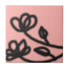 Cerâmica Azulejo de Flor de Arte Pop Rosa