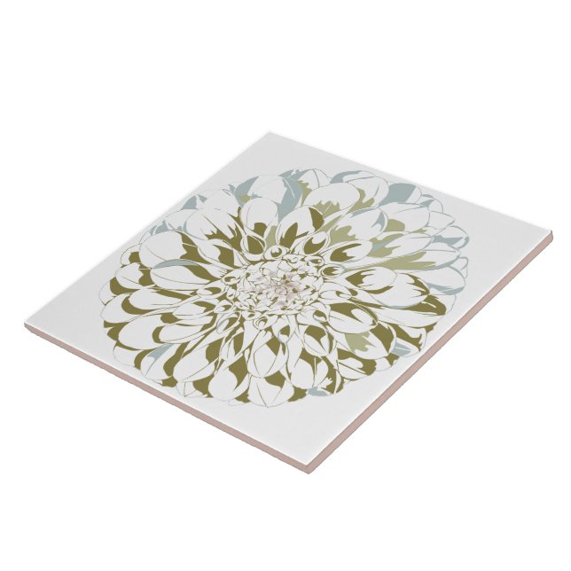 Cerâmica Azulejo de flor de dália (Lateral)