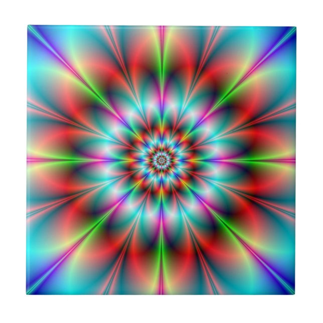 Cerâmica Azulejo de Flor Duplo (Frente)