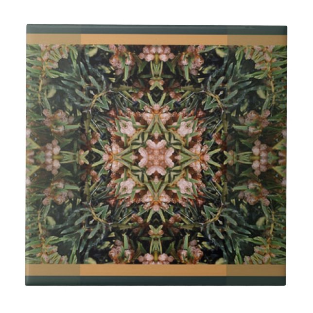 Cerâmica Azulejo de Flor Fractal (Frente)