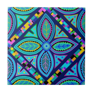 Cerâmica Azulejo de Flor Mola do Índio Kuna