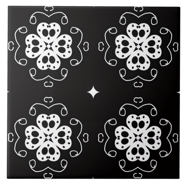 Cerâmica azulejo de flores abstratas modernas (Frente)