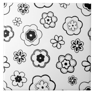 Cerâmica azulejo de flores de desenho animado