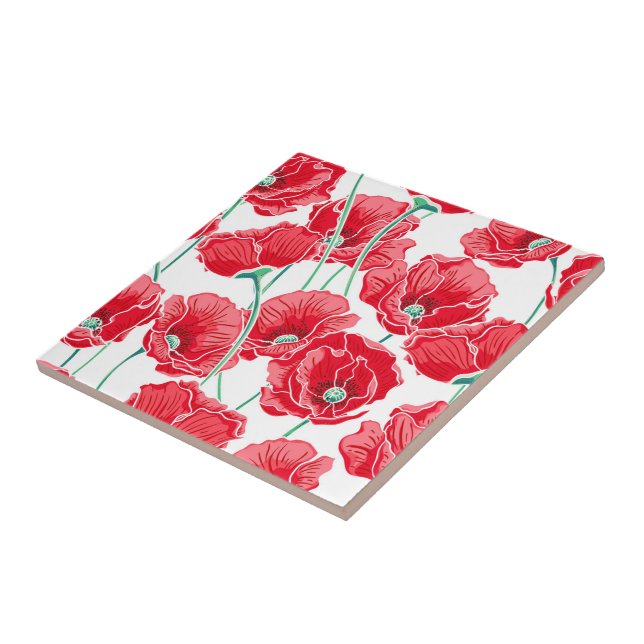 Cerâmica Azulejo de Flores de Papoila (Lateral)