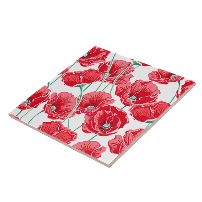 Cerâmica Azulejo de Flores de Papoila (Lateral)