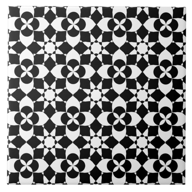 Cerâmica azulejo de flores e estrelas (Frente)