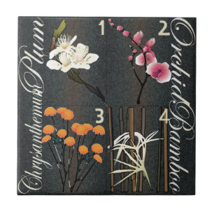 Cerâmica Azulejo de Flores Mah Jongg