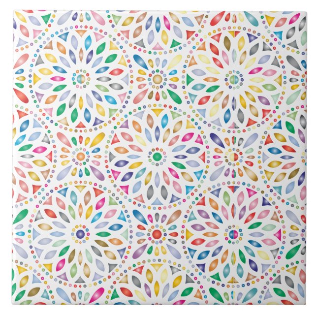Cerâmica azulejo de flores mandala (Frente)