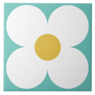 Cerâmica azulejo de flores retrógrado dos anos 60