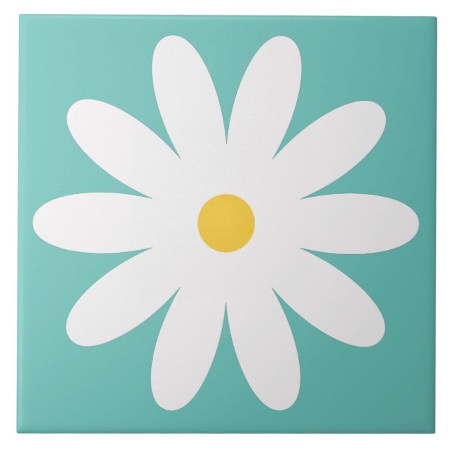 Cerâmica azulejo de flores retrógrado dos anos 60 (Frente)