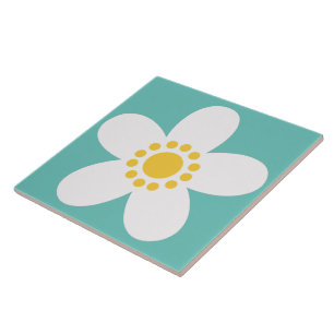 Cerâmica azulejo de flores retrógrado dos anos 60
