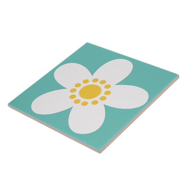 Cerâmica azulejo de flores retrógrado dos anos 60 (Lateral)