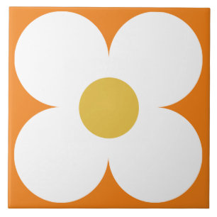 Cerâmica azulejo de flores retrógrado dos anos 60