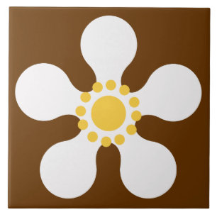 Cerâmica azulejo de flores retrógrado dos anos 60