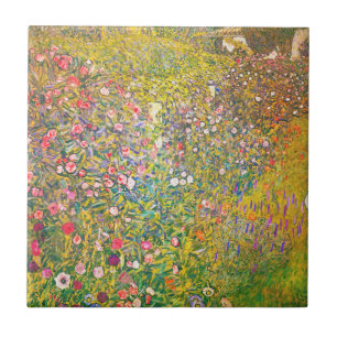 Cerâmica Azulejo de Flores Rosa Gustav Klimt