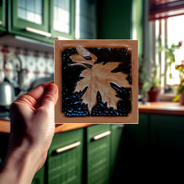 Cerâmica Azulejo de folhas de Cartões Espresso e cobre