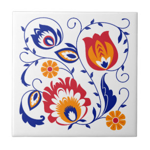 Cerâmica Azulejo de Folhas Polonês de Ramificação Azul