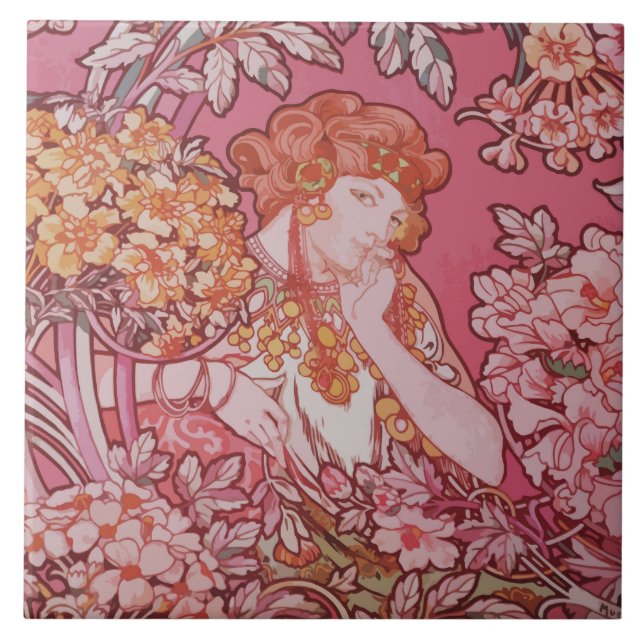 Cerâmica Azulejo de Fotografias Cerâmicas Art Nouveau desig (Frente)