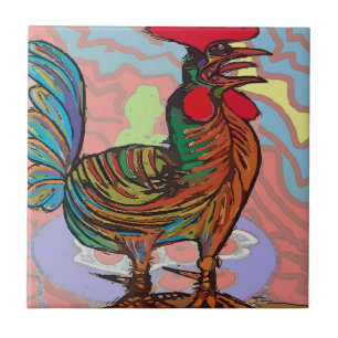 Cerâmica Azulejo de Galinha Multicolor