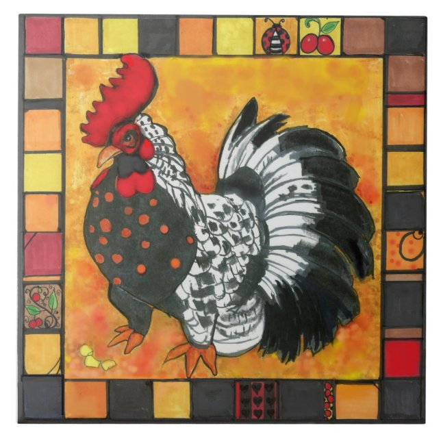 Cerâmica azulejo de galo (Frente)
