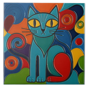 Cerâmica Azulejo de Gato Esticado