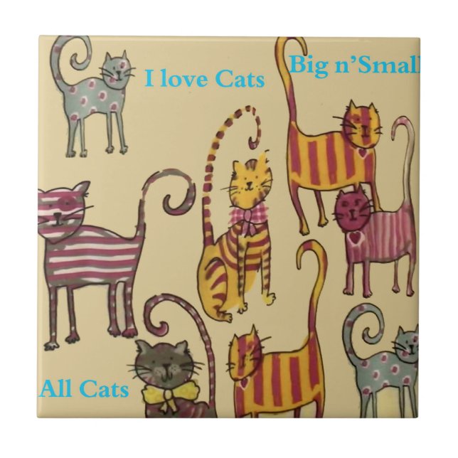 Cerâmica Azulejo de gatos (Frente)
