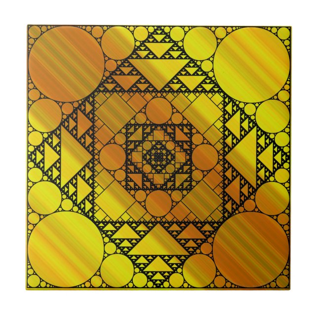 Cerâmica Azulejo de Geometria Fractal (Frente)
