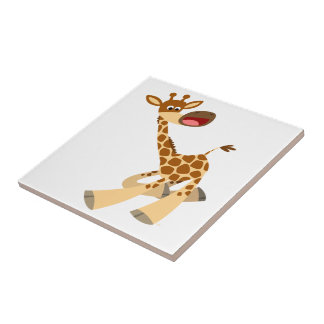 Cerâmica Azulejo de Girafa em Ambel de Cartoon Bonito