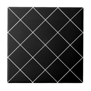 Cerâmica Azulejo de Grade de Diamante Fino Preto