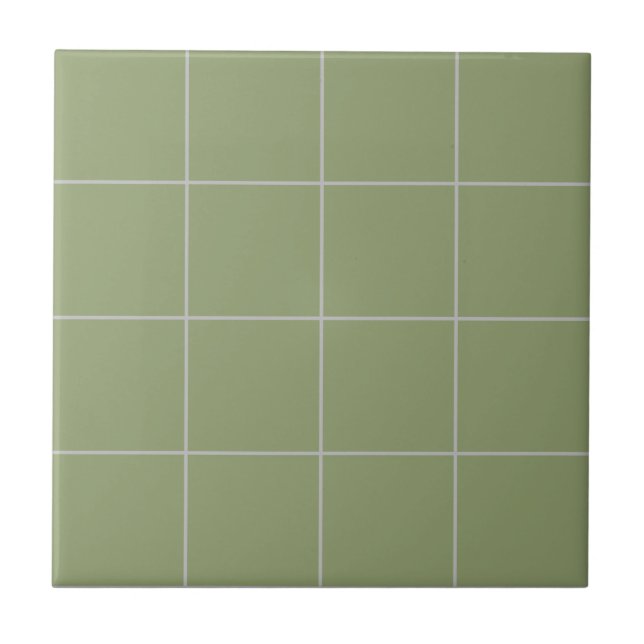 Cerâmica Azulejo de Grade Magra Verde Sage (Frente)