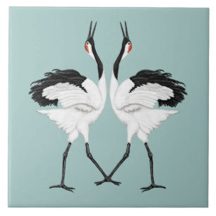 Cerâmica Azulejo de gruas dançantes