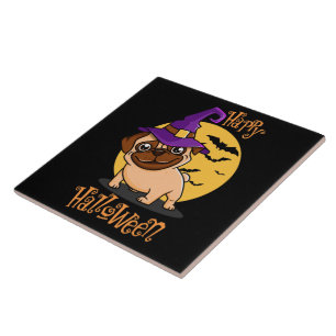 Cerâmica Azulejo de Halloween Puggy