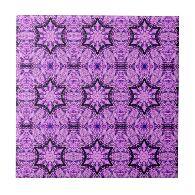 Cerâmica azulejo de hexagrama roxo (Frente)