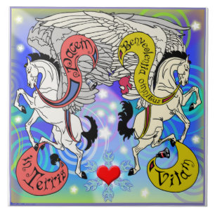 Cerâmica Azulejo de Holidaze Pegasus do vison ereto