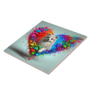 Cerâmica Azulejo de impressão de pata de cachorro para joga