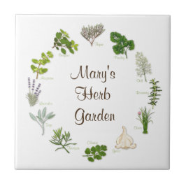 Cerâmica Azulejo de Jardim Herb Personalizado