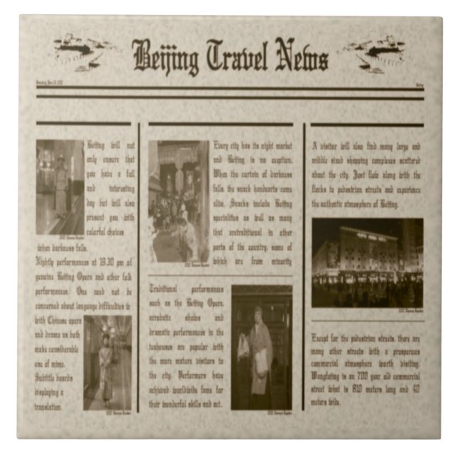 Cerâmica Azulejo de jornal (Frente)
