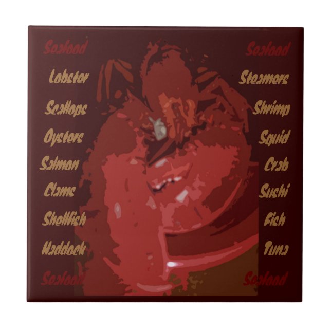 Cerâmica azulejo de lagosta abstrato (Frente)